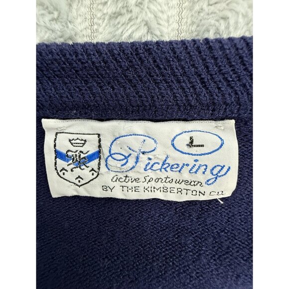VTG Pickering Disney Sweater Mens L Navy Mickey Mouse Embroidered Golf Knit USA - Picture 10 of 12